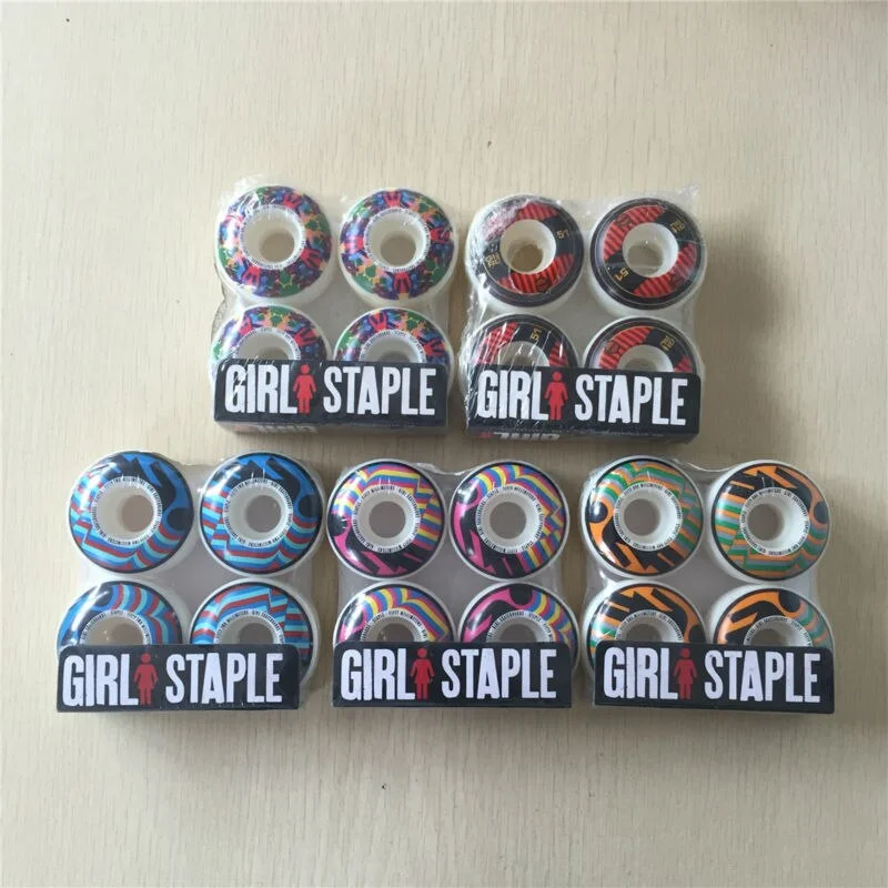 2017 New USA Girl 101A Skateboard Wheels Sale Staple 50mm/51mm/52mm Skate Wheels PU Wheels White Skateboarding Rodas De Skate