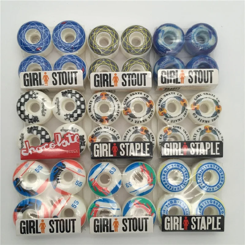 2017 Original USA GIRL 51&55&52mm hardness 101A PRO skate boarding wheel Rodas De Skate Girl Skateboard Wheels Sale PU Wheels