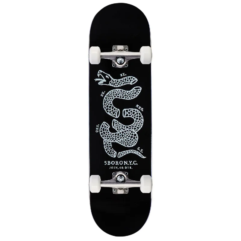 5Boro Join Or Die Skateboard Complete - Black/White - 8.25"