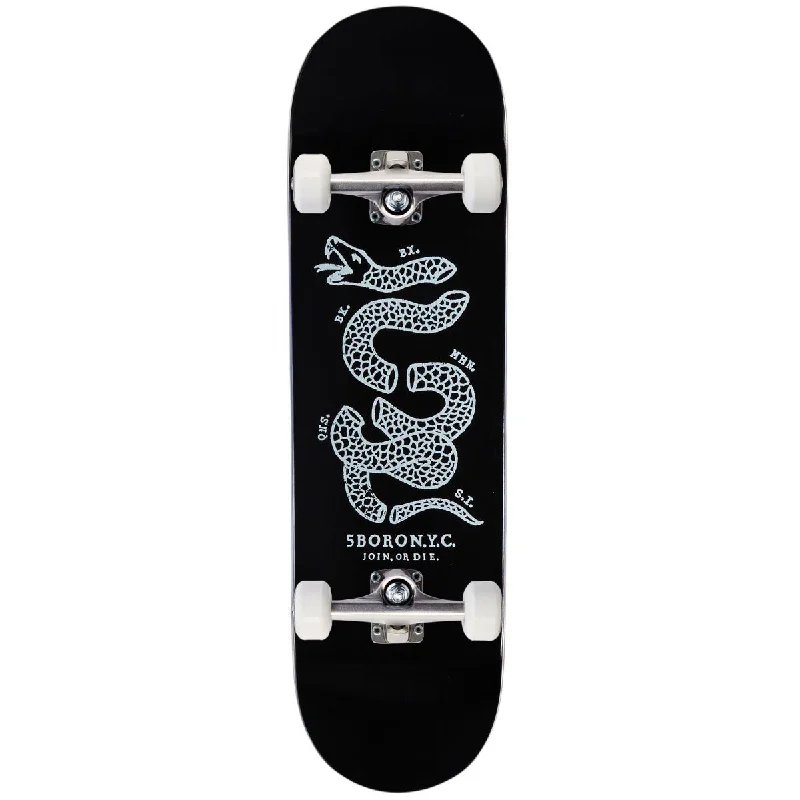 5Boro Join Or Die Skateboard Complete - Black/White - 8.75"