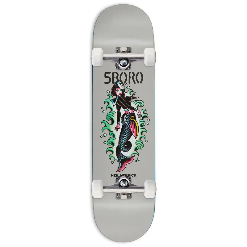 5Boro Neil Herrick Mermaid Skateboard Complete - Grey - 8.50"