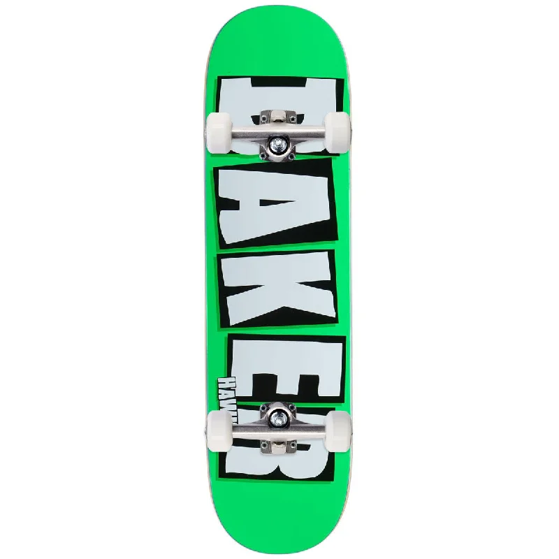 Baker Hawk Brand Name B2 Skateboard Complete - Neon Green - 8.50"