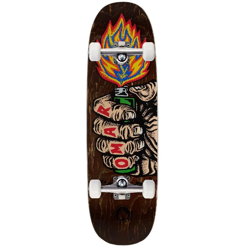 Black Label Omar Hassan Fire It Up Black Widow Shape Skateboard Complete - 9.25"