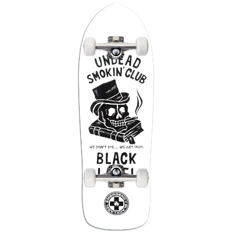 Black Label Undead Smoking Club Skateboard Complete - White Dip - 10.25"