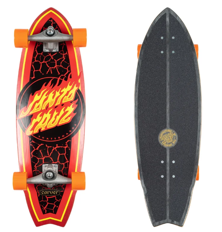 Carver X Santa Cruz Flame Dot SurfSkate