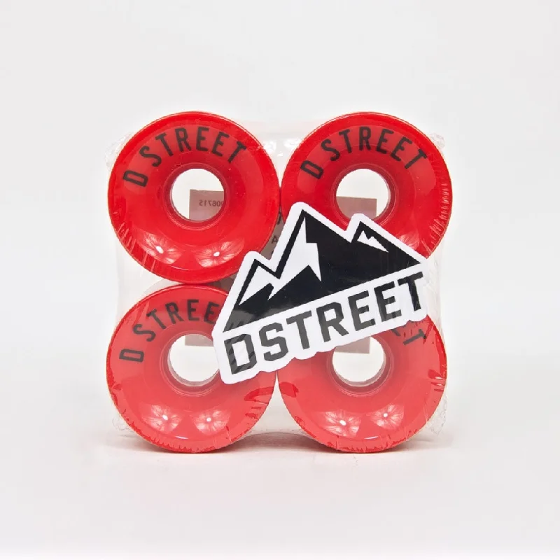 D-Street - 59mm (78a) 59 Cent Skateboard Wheels - Red