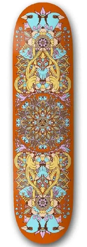 Drawing Boards Mandala Orange Skateboard Deck - 8.0"