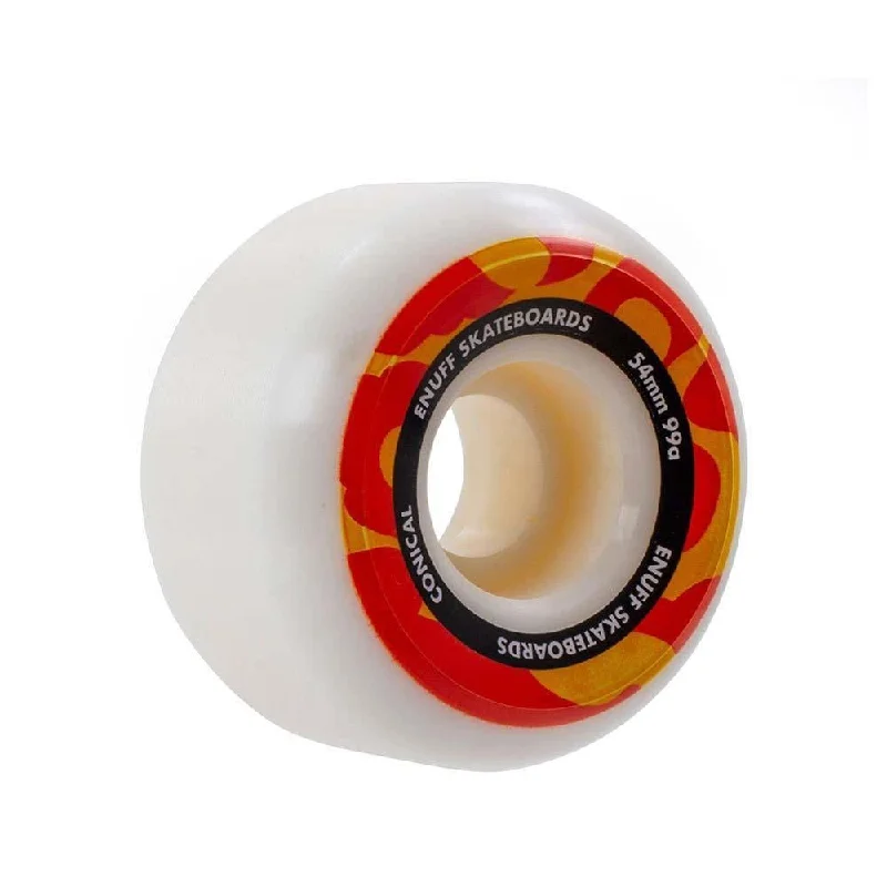 Enuff Conical Skateboard Wheels White Orange 54mm