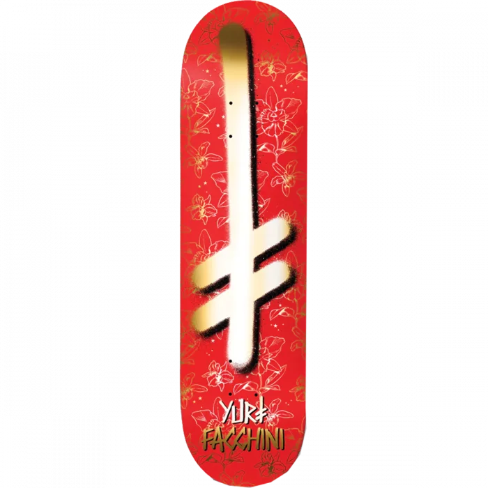 Deathwish Facchini Gang Logo Orchids Skateboard Deck -8.25 Red/Gold DECK ONLY