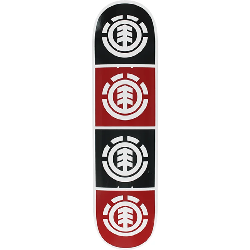 Element Quadrant Skateboard Deck -8.0 White W/Black/Red DECK ONLY