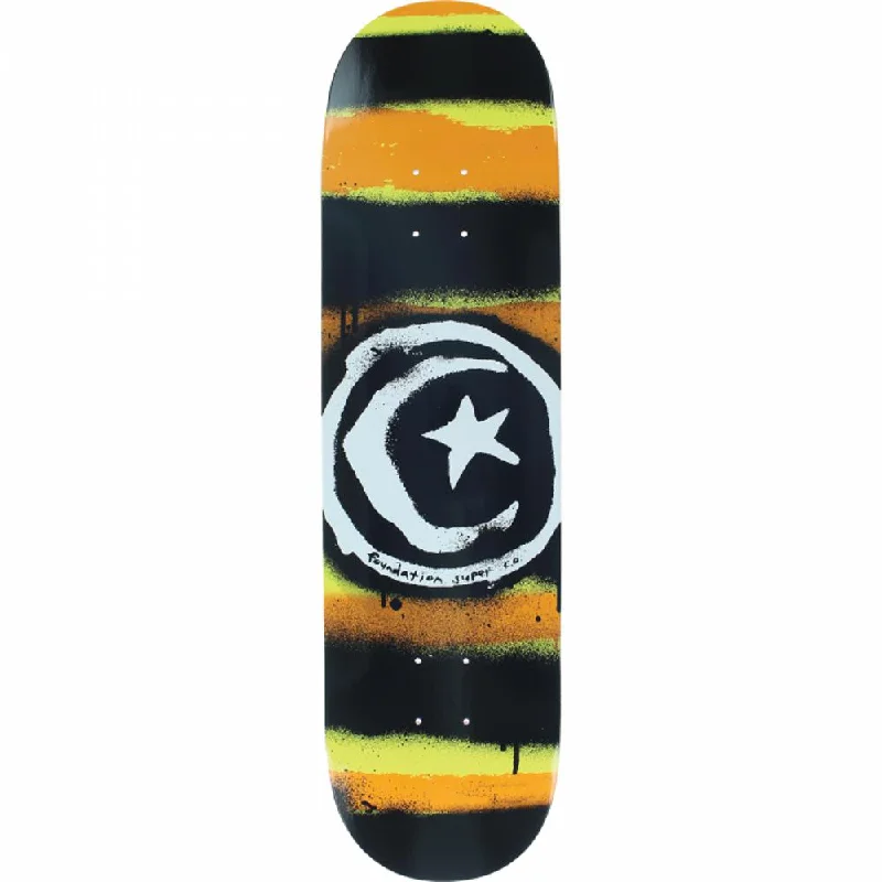 Foundation Star & Moon Distress 8.25" Mustard Skateboard Deck