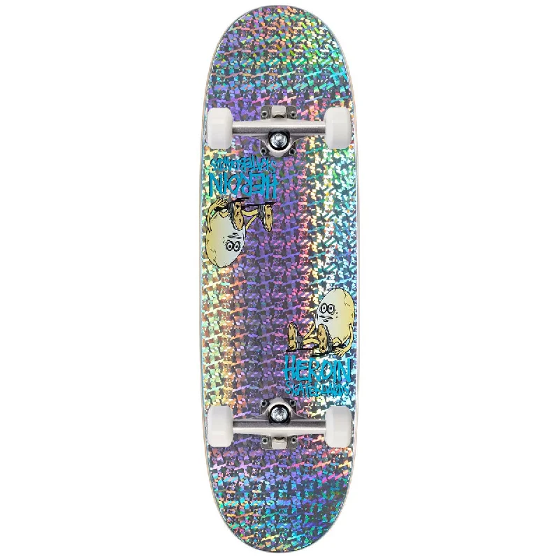 Heroin Symmetrical Holo Egg Skateboard Complete - 9.25"