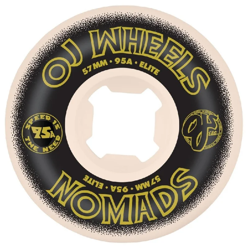 OJ Elite Nomads Skateboard Wheels 95a White 57mm