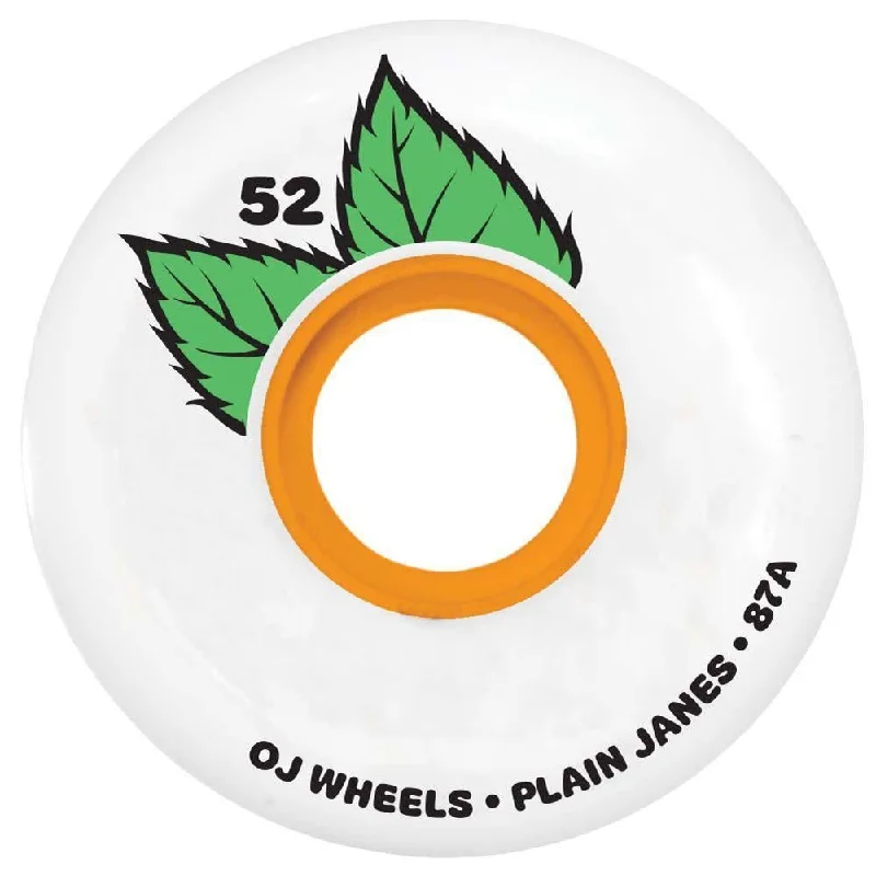 OJ Plain Jane Keyframe Skateboard Wheels 87a White 52mm