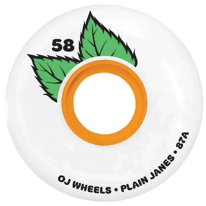 OJ Plain Jane Keyframe Skateboard Wheels 87a White 58mm