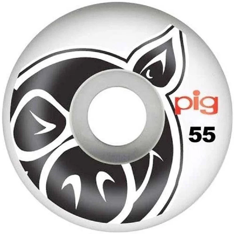 Pig Wheels Pig Head Natural Skateboard Wheels White 55mm