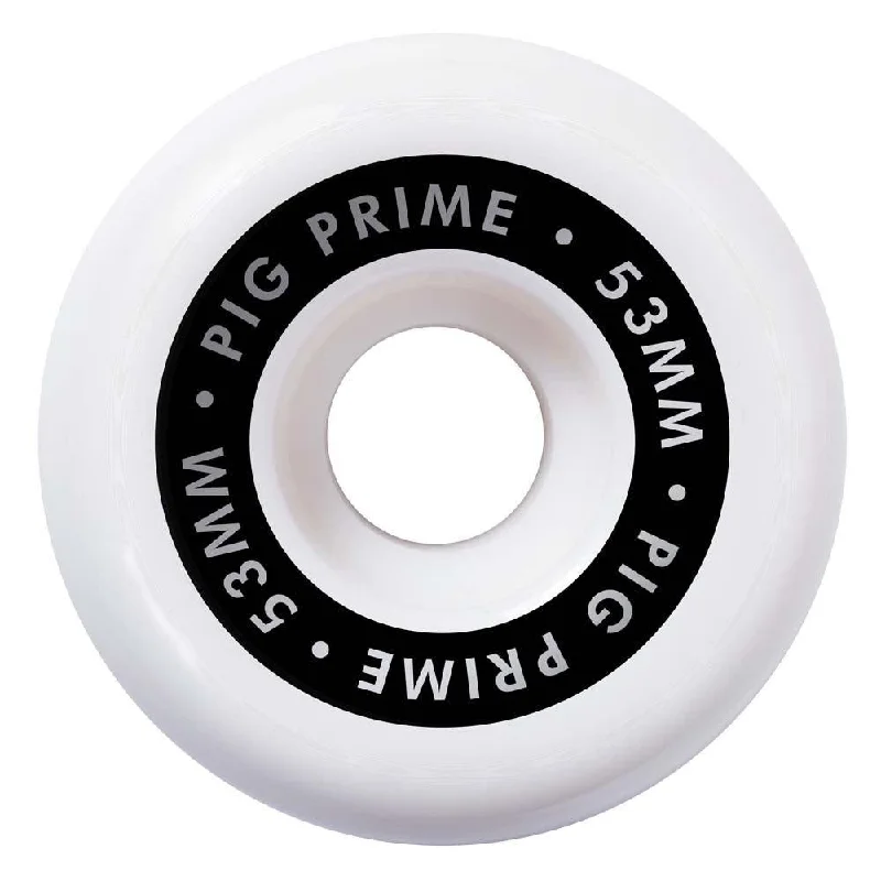 Pig Wheels Prime Skateboard Wheels White 53mm