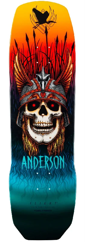 Powell Peralta Andy Anderson Heron Skull Teal Flight Skateboard Deck - 9.13"