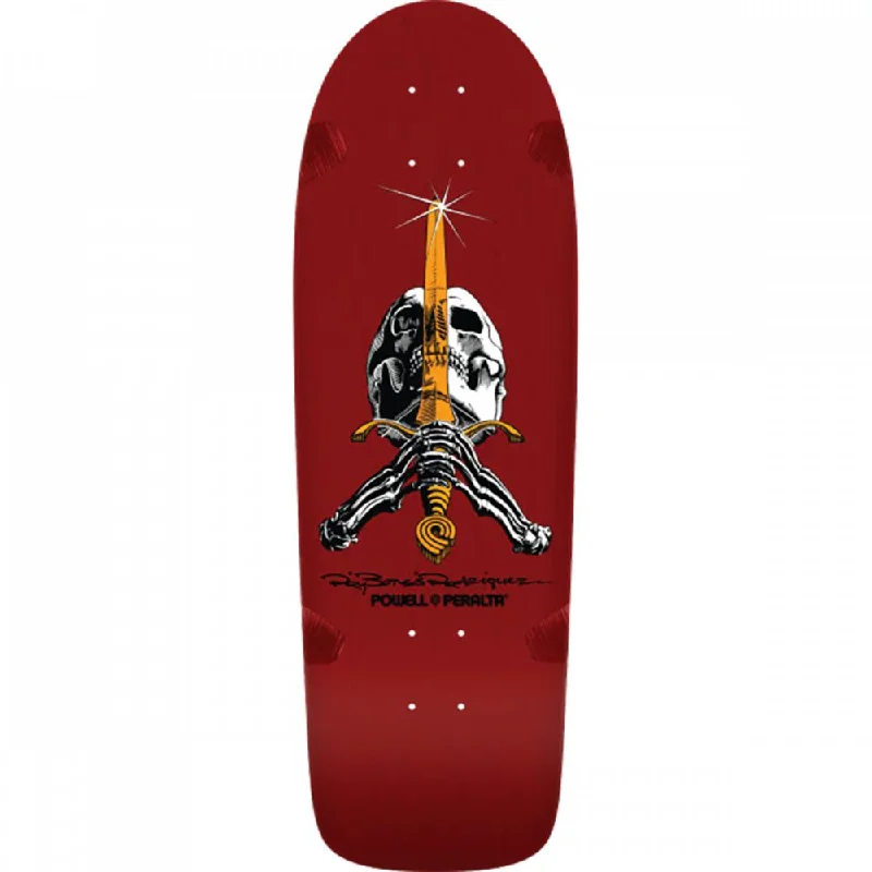 Powell Peralta Rodriguez Skull/Sword 08 10" Burgundy Skateboard Deck