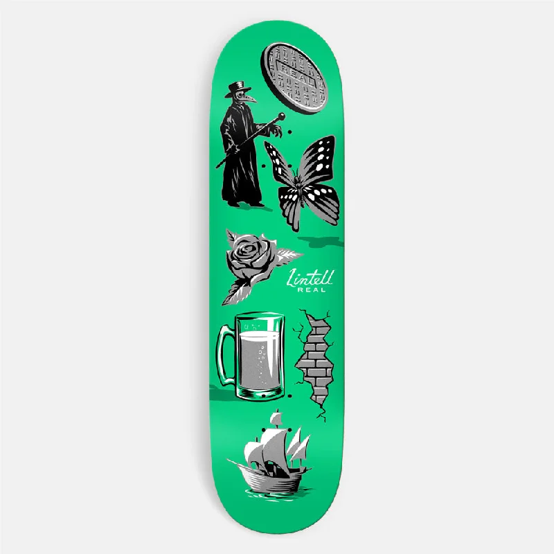 Real Skateboards - 8.28" Harry Lintell Revealing Skateboard Deck - Green