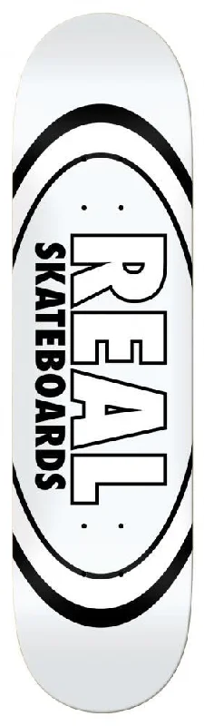 Real Team Classic Oval White Skateboard Deck - 8.38"