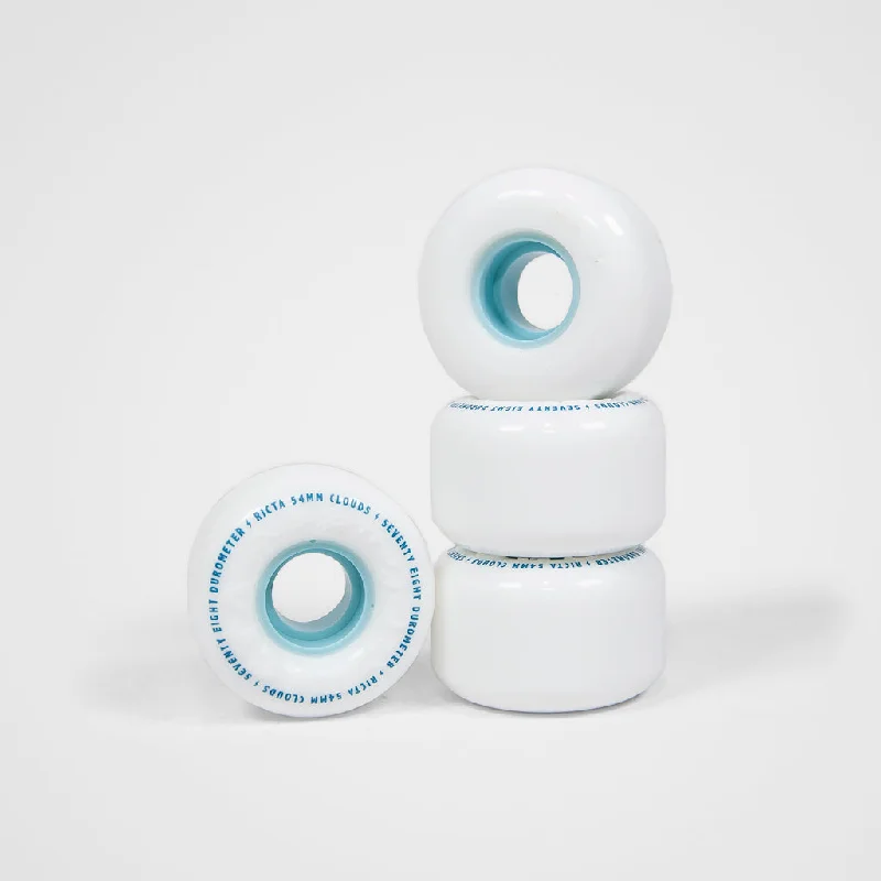 Ricta Wheels - 52mm (78a) Wide Clouds Skateboard Wheels - White / Blue