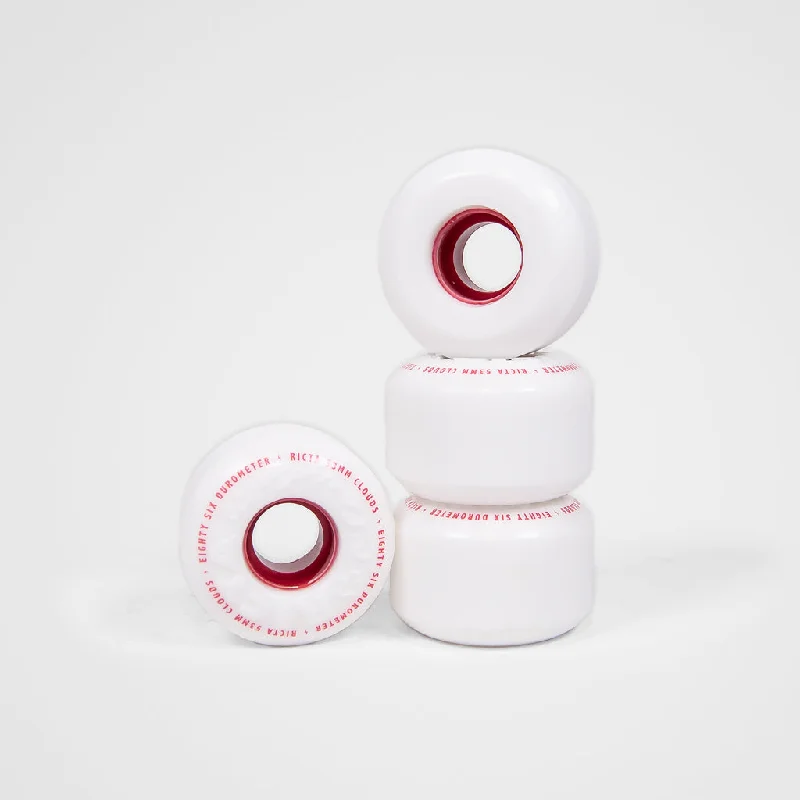 Ricta Wheels - 53mm (86a) Wide Clouds Skateboard Wheels - White / Red