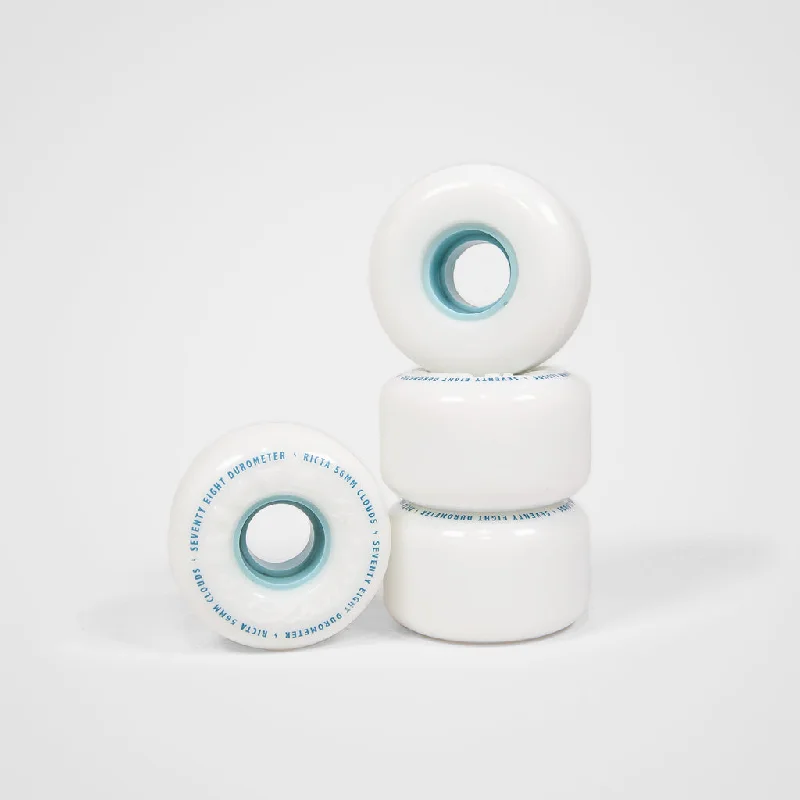 Ricta Wheels - 56mm (78a) Wide Clouds Skateboard Wheels - White / Blue