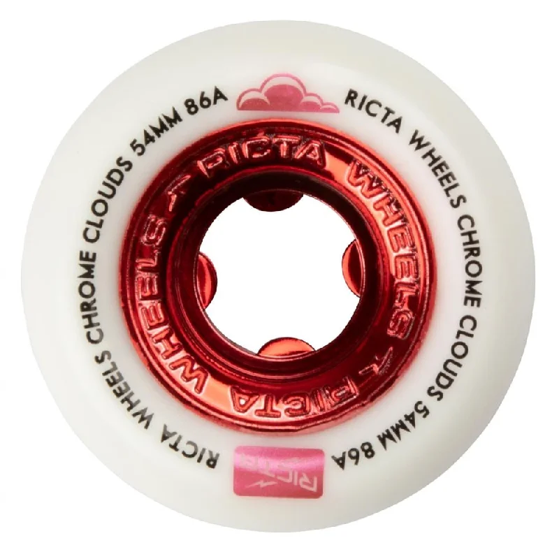 Ricta Chrome Clouds Red Skateboard Wheels 86a Red 54mm