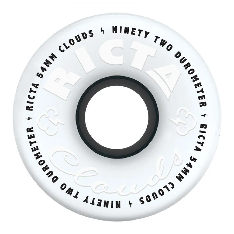 Ricta Wheels Clouds Skateboard Wheels 92A White Black 52mm