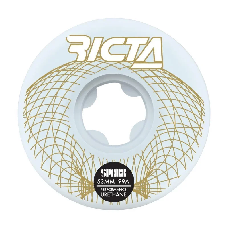 Ricta Wheels Wireframe Sparx Skateboard Wheels 99a White 53mm