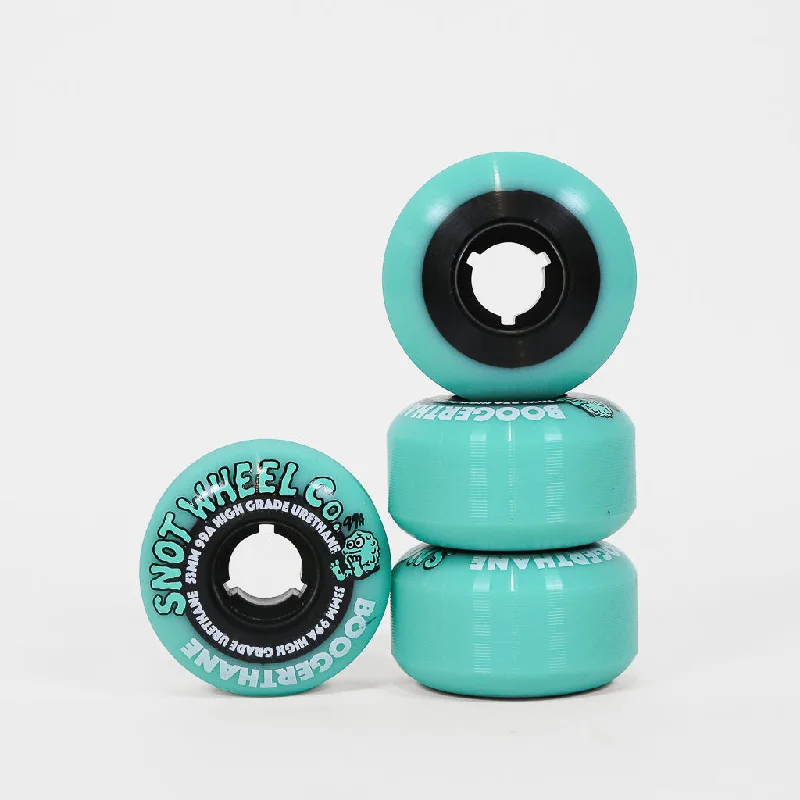 Snot Wheels Co. - 53mm (99a) Boogerthane Skateboard Wheels - Teal / Black