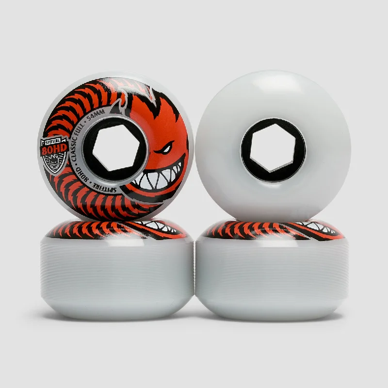 Spitfire Classic Full 80HD Soft Skateboard Wheels Clear/Red 54mm