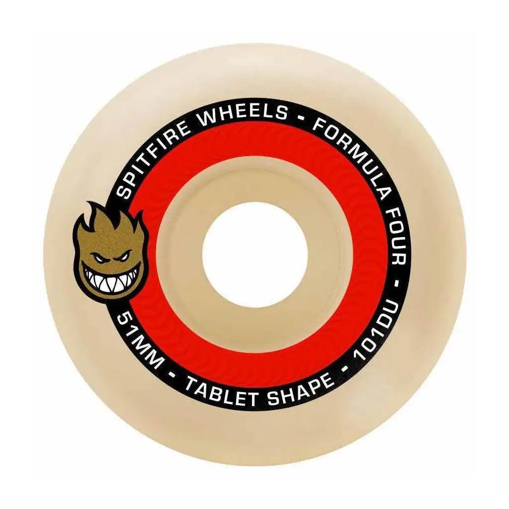 Spitfire Formula Four Tablets 101d Skateboard Wheels - Natural / Red