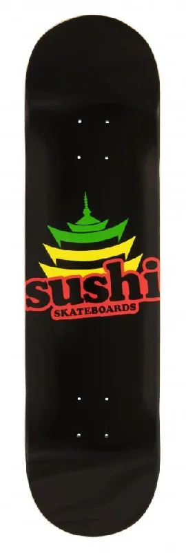 Sushi Pagoda Logo Black Skateboard Deck - 8.125"