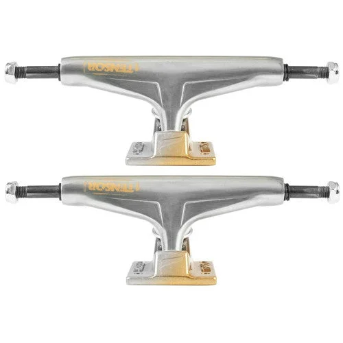 Tensor Aluminum Stencil Trucks - Mirror Raw/Gold Fade