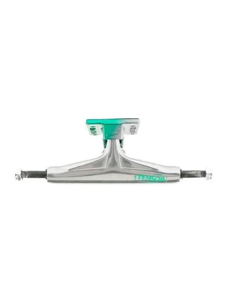 Tensor Aluminum Stencil Mirror Raw/Green Fade Trucks