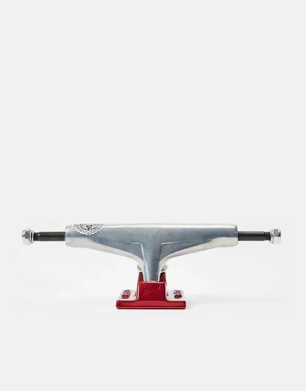 Tensor Mag Light Glossy 5.25 Skateboard Trucks - Silver/Red