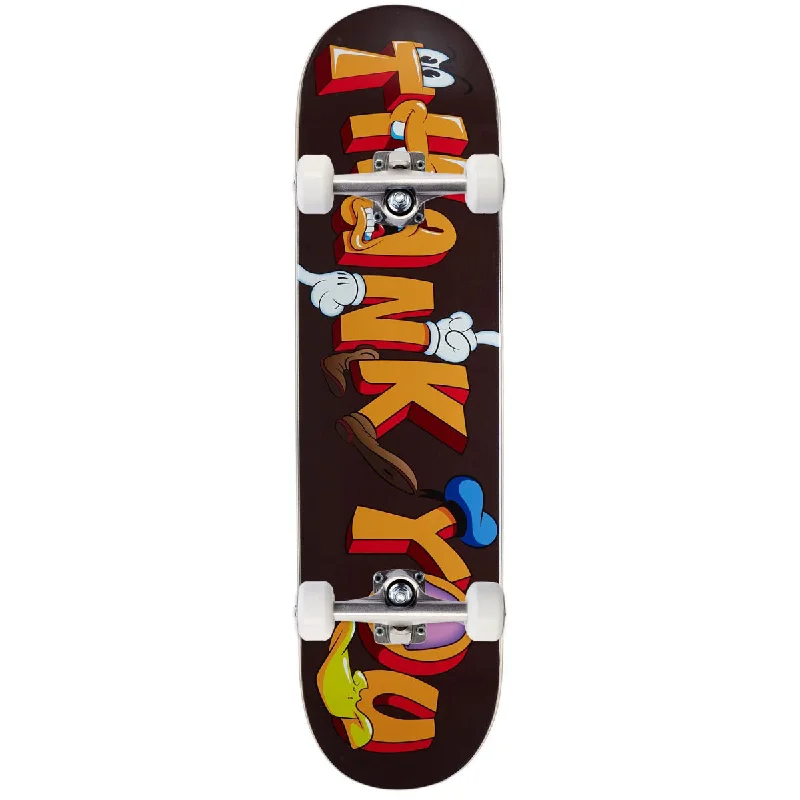 Thank You Tooned Skateboard Complete - Brown - 8.00"