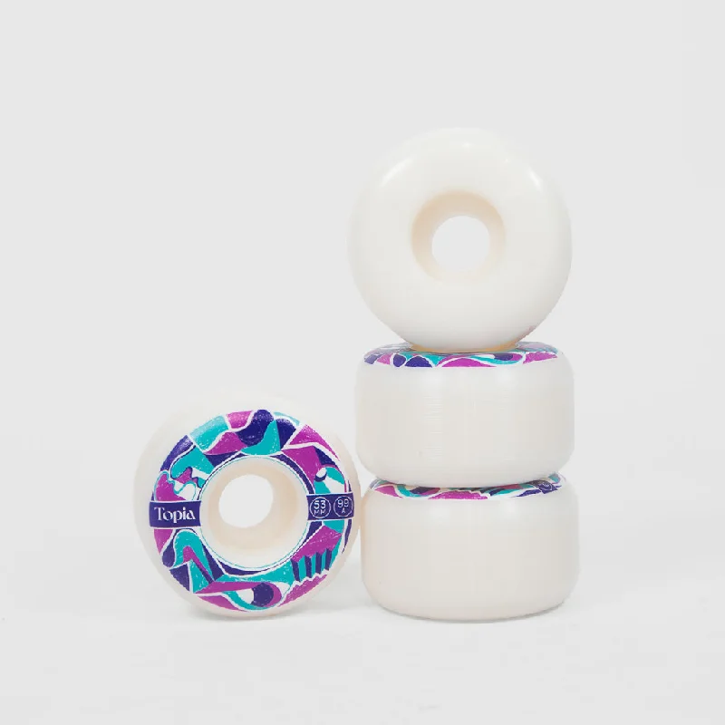 Topia Wheel Co. - 53mm (99a) Team Skateboard Wheels - White