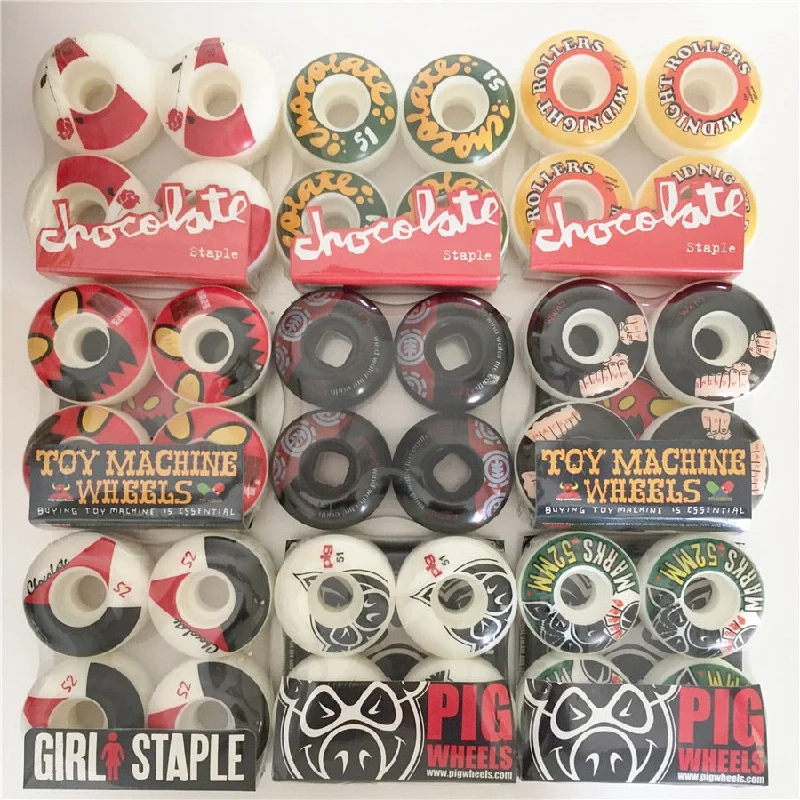 USA 4pcs Skateboard Wheels 52/53/54/56mm Multi Graphics Skateboarding Wheels For Double Rocker SPEED CUIRSER Rodas Skate