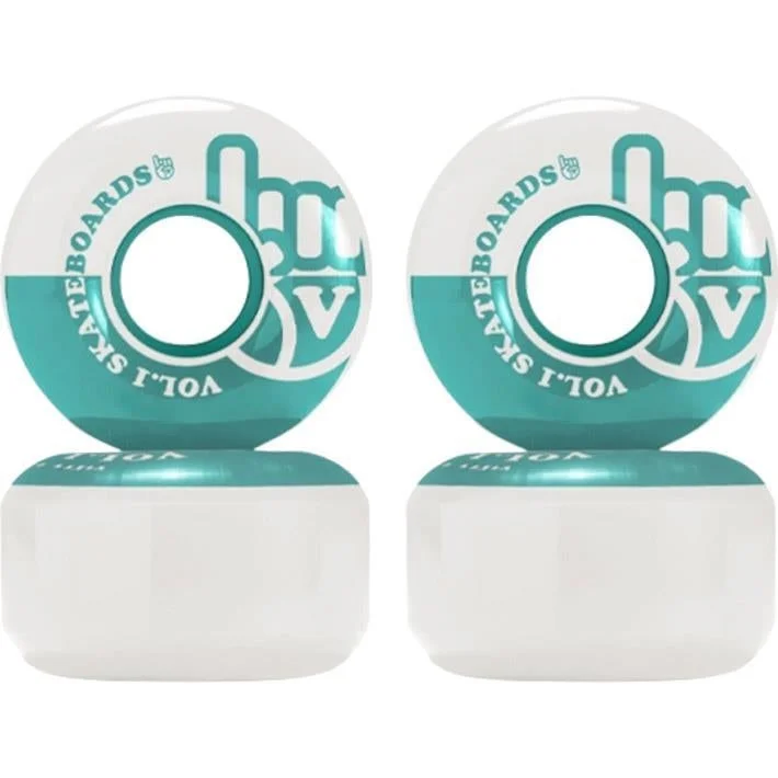 Vol.1 No.1 Skateboard Wheels White Teal 54mm