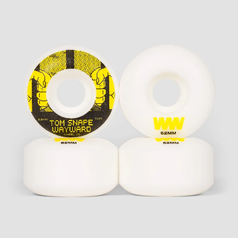 Wayward Tom Snape Classic Shape 101A Skateboard Wheels White/Yellow 52mm