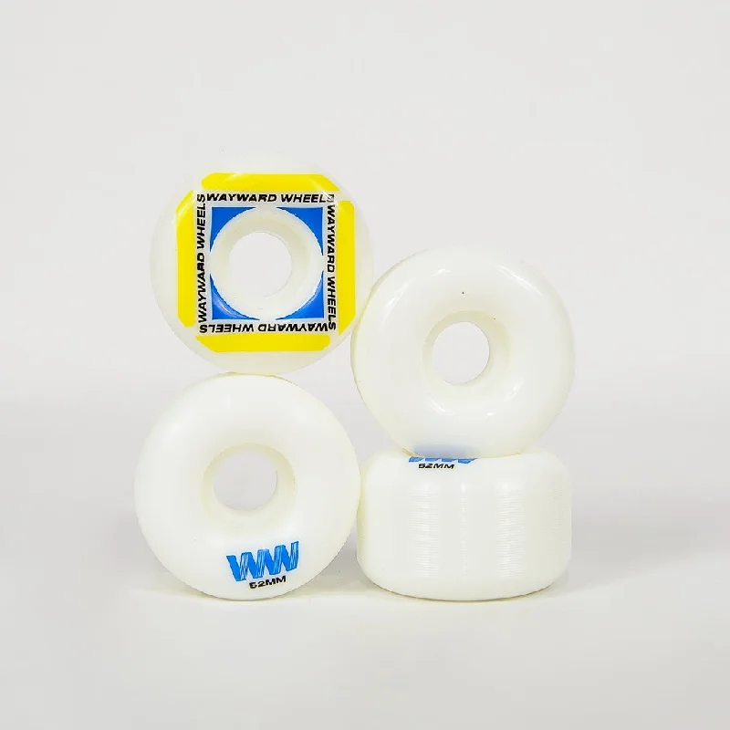 Wayward Wheels - 52mm (101a) H-Cut Waypoint Skateboard Wheels - White / Yellow