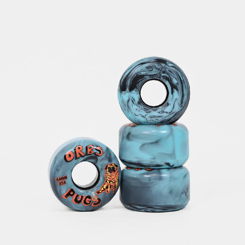 Welcome Skateboards - 54mm (85A) Orbs Pug Skateboard Wheels - Black / Blue