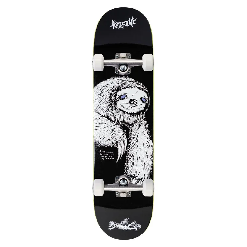 Welcome Sloth Skateboard Complete - Black/White - 8.25"